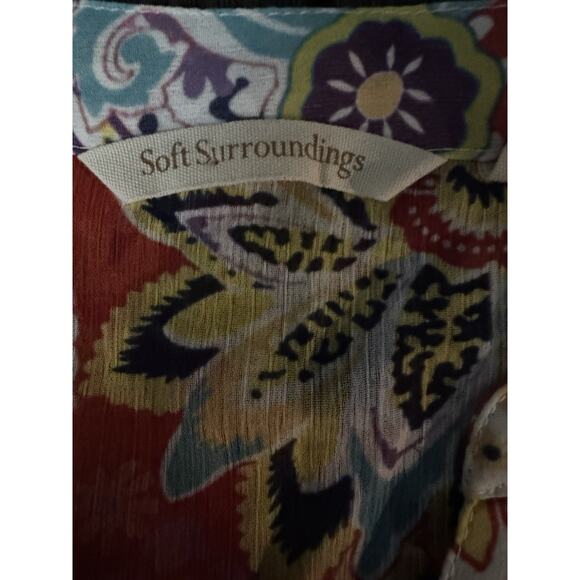 Soft Surroundings Sheer Paisley Floral Bohemian Resort Oversized Tunic Top 1X - Picture 9 of 12